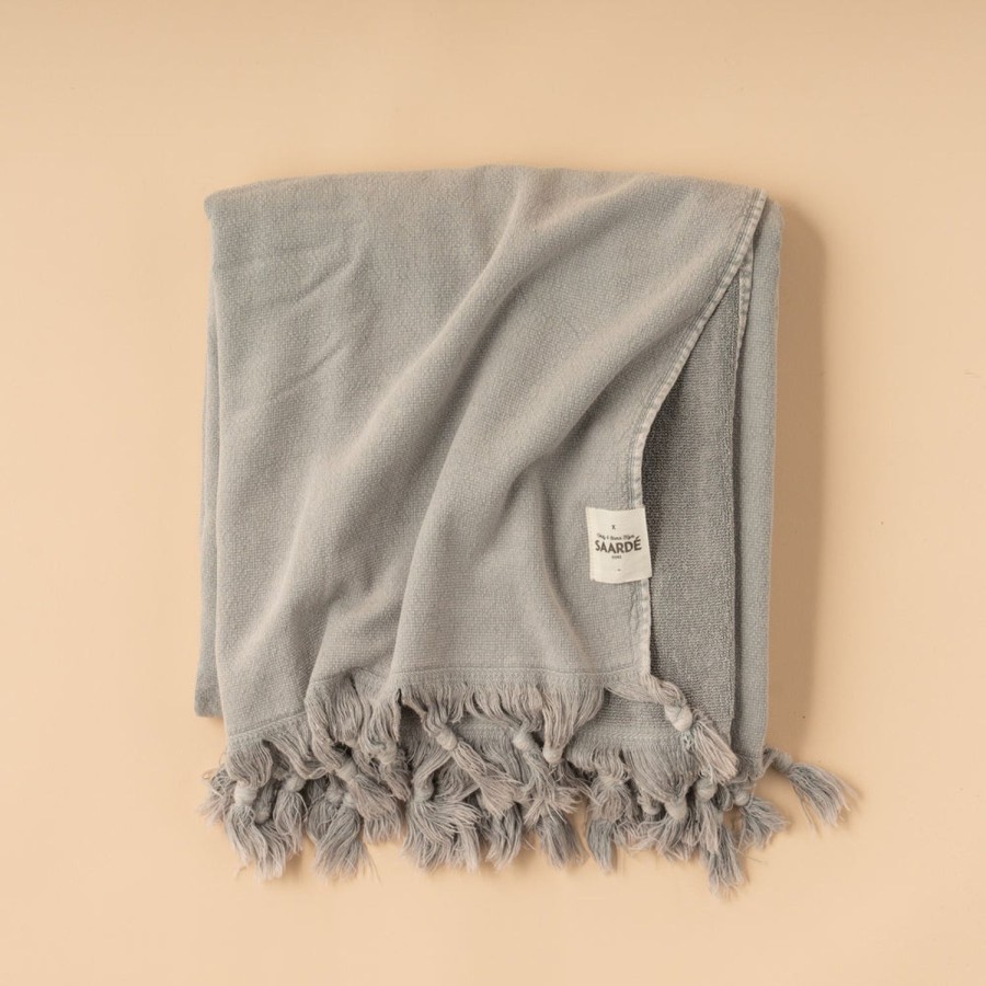 Lifestyle Saarde | Saarde Vintage Wash Towel Range-Pale Grey