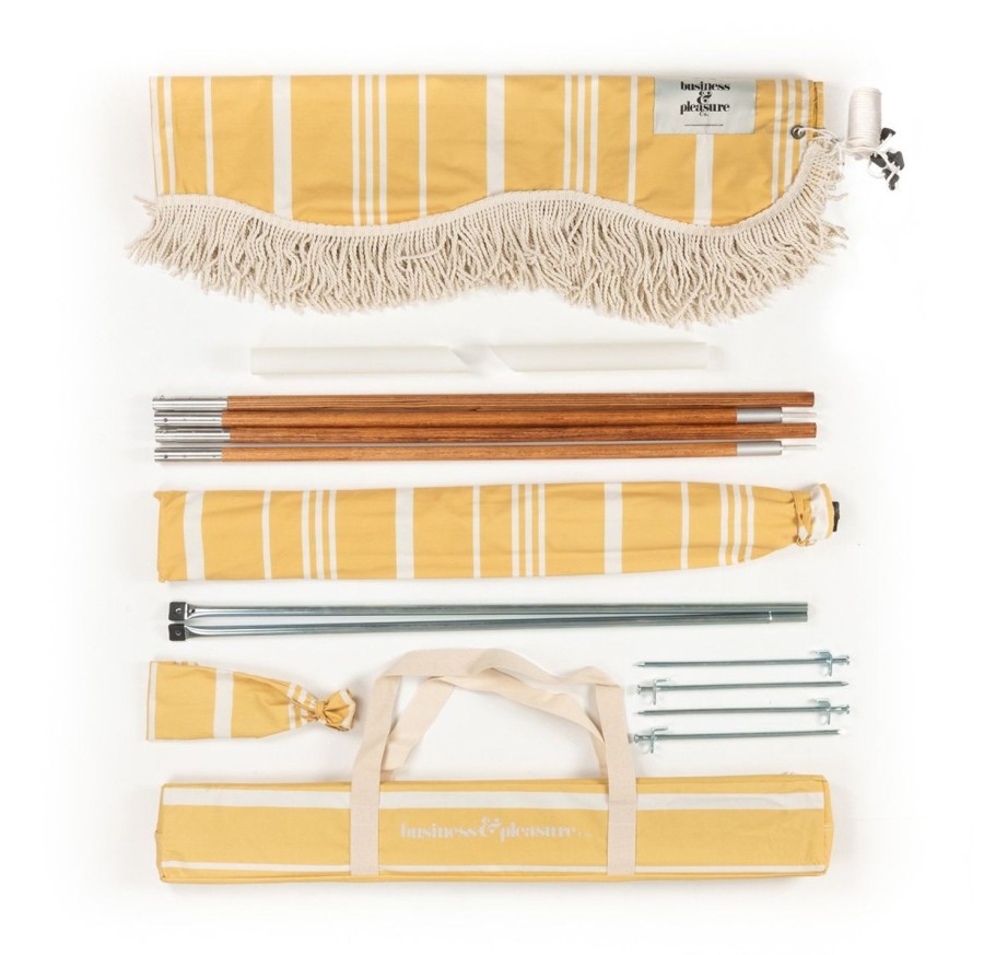 Lifestyle Business & Pleasure Co | Premium Beach Tent-Vintage Yellow Stripe