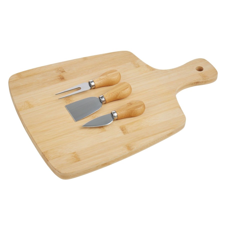 Lifestyle Amalfi | Bamboo Cheese Paddle With Knife Set X 3Pce