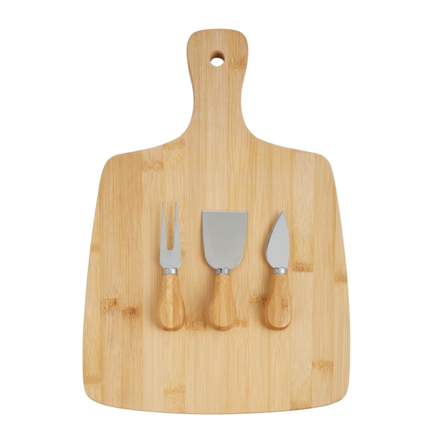 Lifestyle Amalfi | Bamboo Cheese Paddle With Knife Set X 3Pce