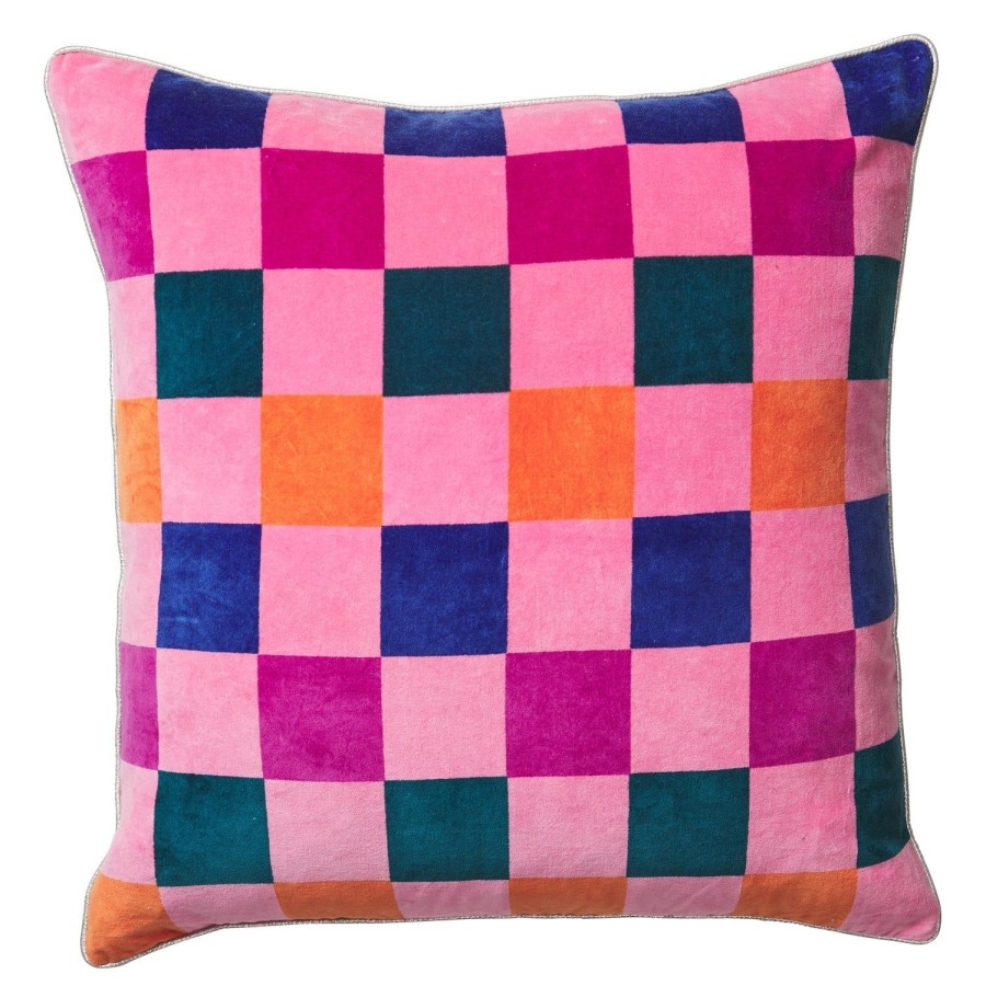 Homewares Sage and Clare | Sage X Clare-Damas Checkerboard Cushion-Cosmos