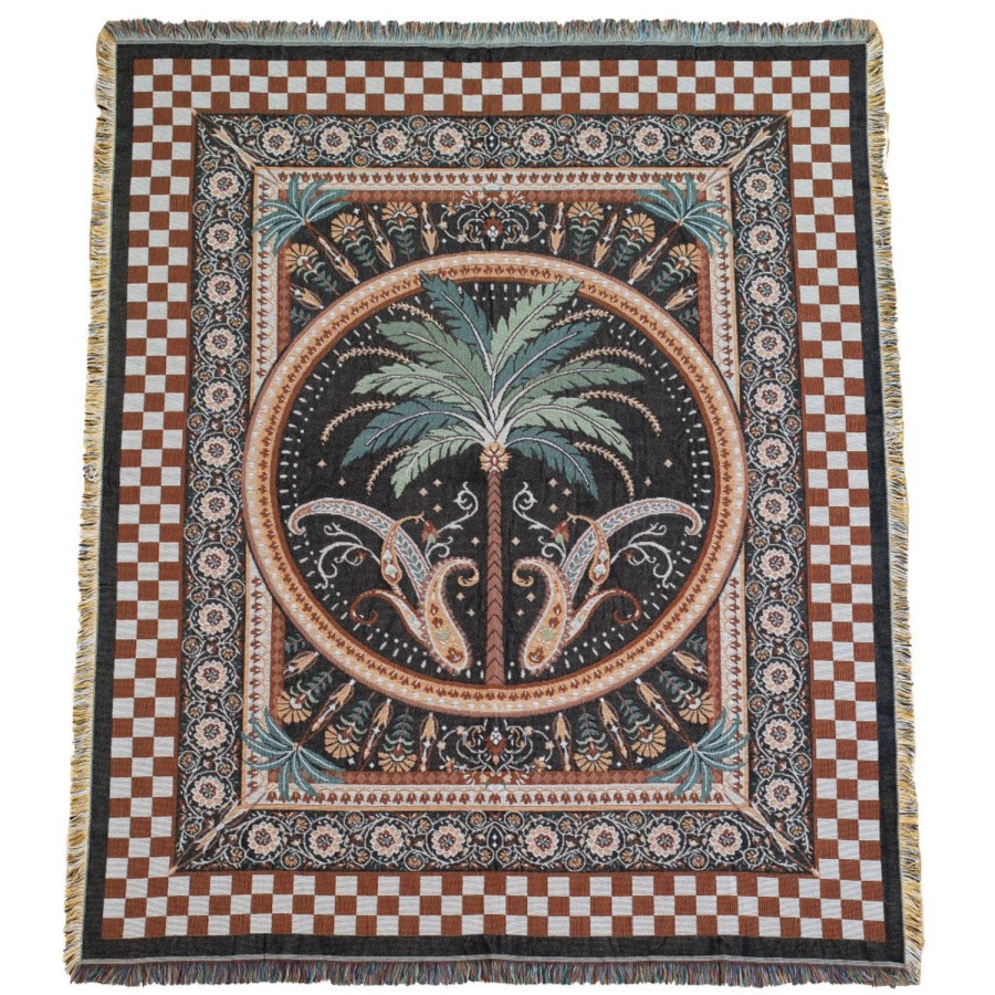 Lifestyle Holliday Home | Holliday Home-Copacabana Woven Picnic Rug / Throw-Black