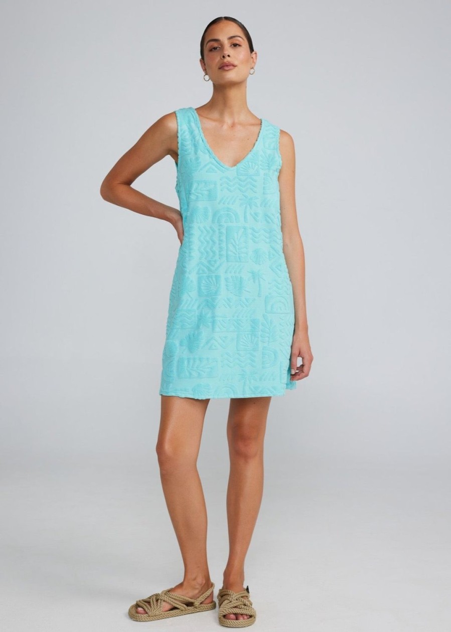 Clothing & Accessories Poolside Paradiso | Poolside Paradiso-Mai Tai V Tunic Dress-Aqua