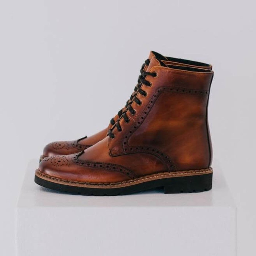 Shoes Gaia Soul | Aurora Lace-Up Brogue Boots