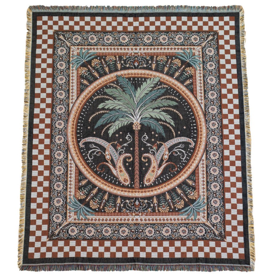 Homewares Holliday Home | Holliday Home-Copacabana Woven Picnic Rug / Throw-Black