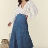 Clothing & Accessories Spell | Spell-Muse Denim Maxi Skirt-Inky Blue