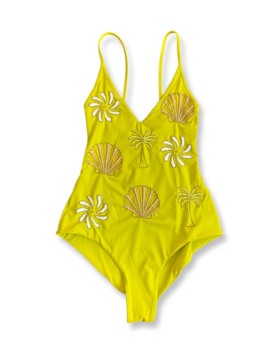 Clothing & Accessories Isla Sol | Isla Sol-Tropis Onepiece-Lime