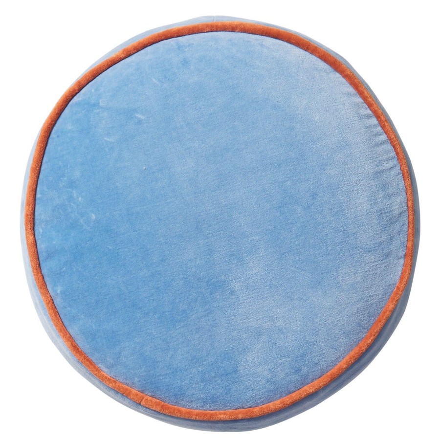 Homewares Sage and Clare | Sage X Clare-Castilo Round Velvet Cushion-Blue Jay