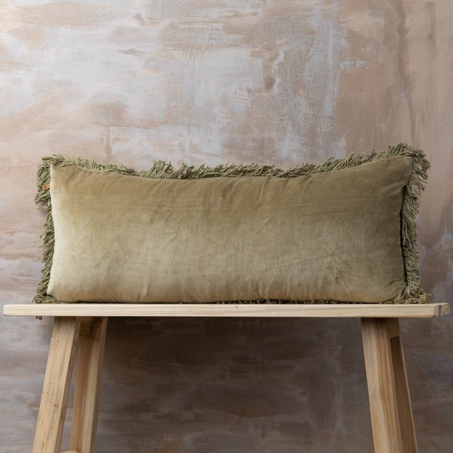 Homewares Saarde | Saarde-Velvet Fringed Cushion Range-Bolster