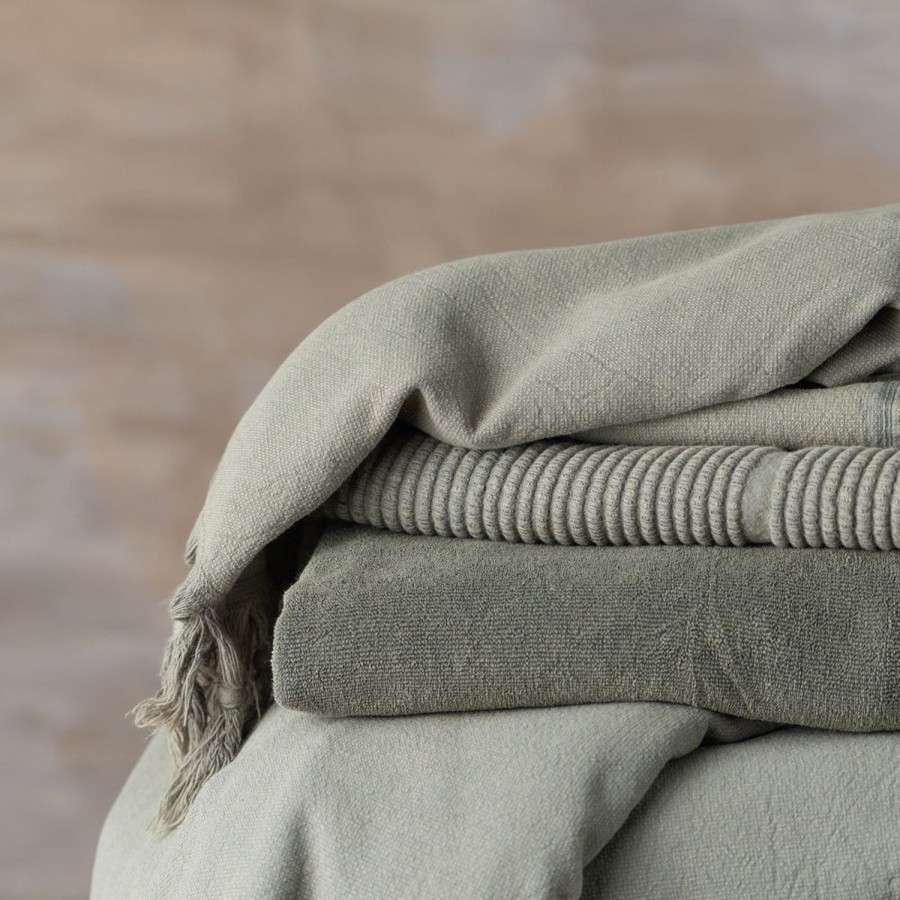 Lifestyle Saarde | Saarde Vintage Wash Towel Range-Olive