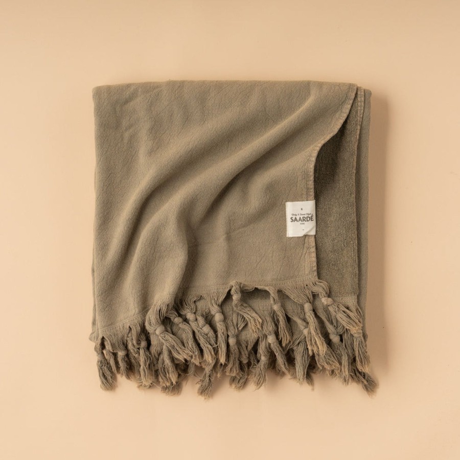 Lifestyle Saarde | Saarde Vintage Wash Towel Range-Olive