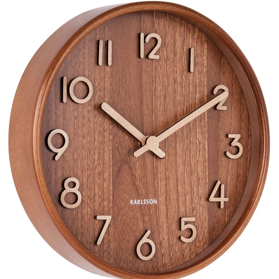 Homewares Amalfi | Karlsson Basswood Wall Clock-60 X 60Cm-Brown