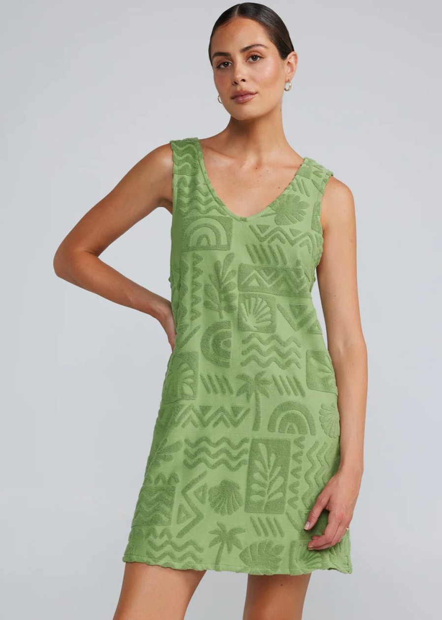 Clothing & Accessories Poolside Paradiso | Poolside Paradiso-Mai Tai V Tunic Dress-Palm