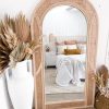 Homewares Amalfi | Arched Rattan Floor Mirror