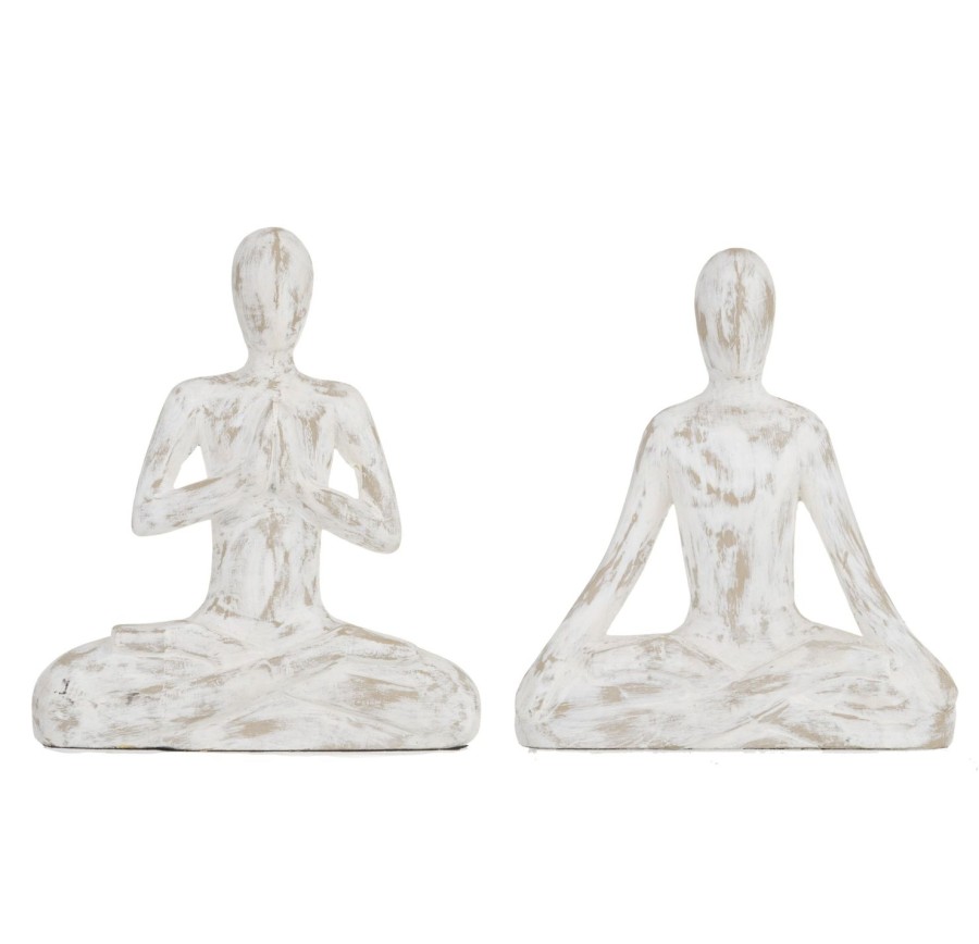 Homewares Amalfi | Yoga Pose Scultpures-White Wash