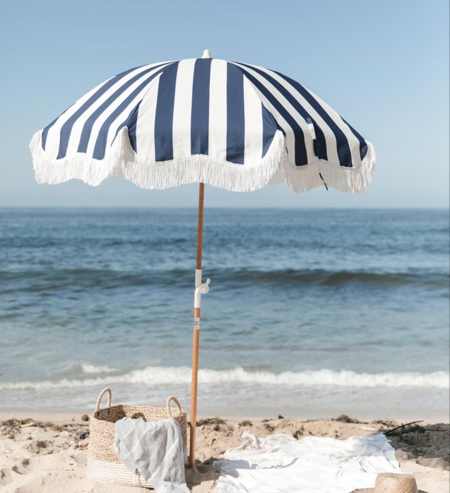 Lifestyle Business & Pleasure Co | Holiday Beach Umbrella-Navy Stripe