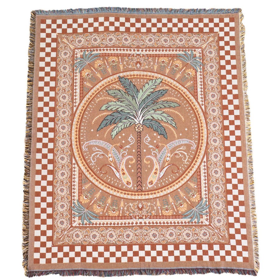 Homewares Holliday Home | Holliday Home-Copacabana Woven Picnic Rug / Throw-Tan