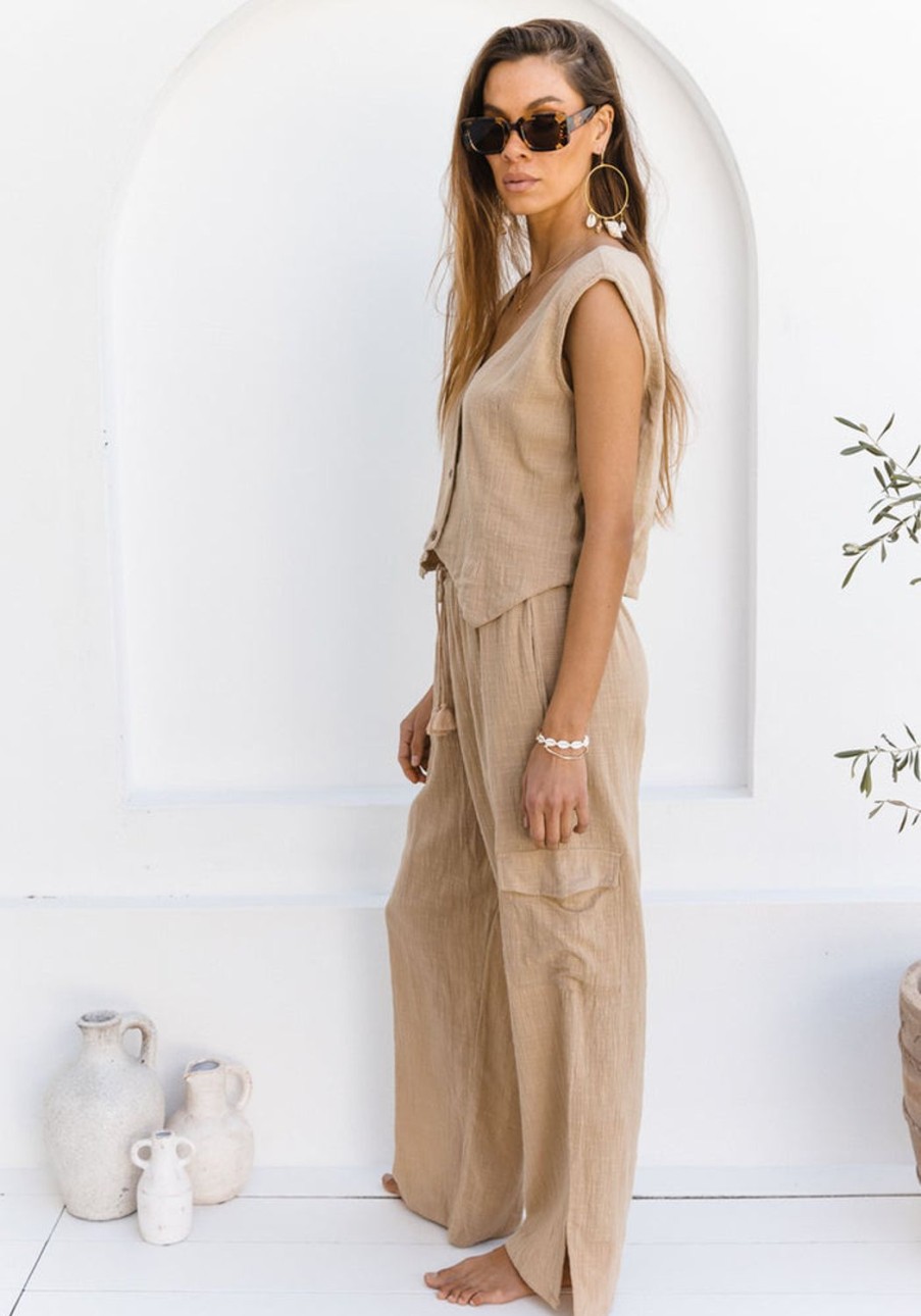 Clothing & Accessories Cabo Gypsy | Cabo-The Vest-Almond