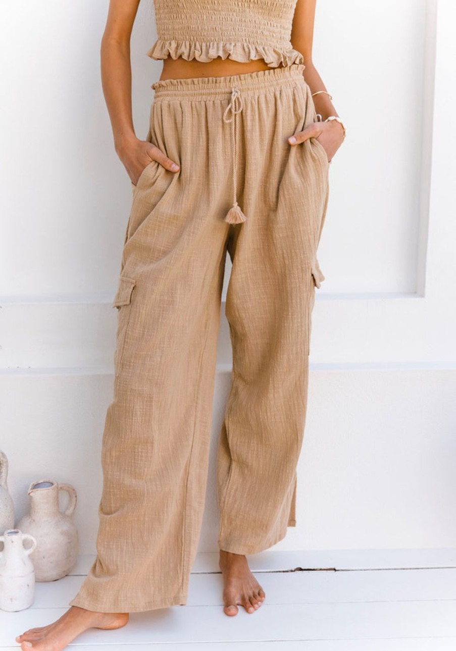 Clothing & Accessories Cabo Gypsy | Cabo-The Cove Cargo Pant-Almond