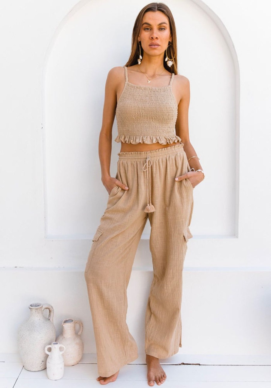 Clothing & Accessories Cabo Gypsy | Cabo-The Cove Cargo Pant-Almond