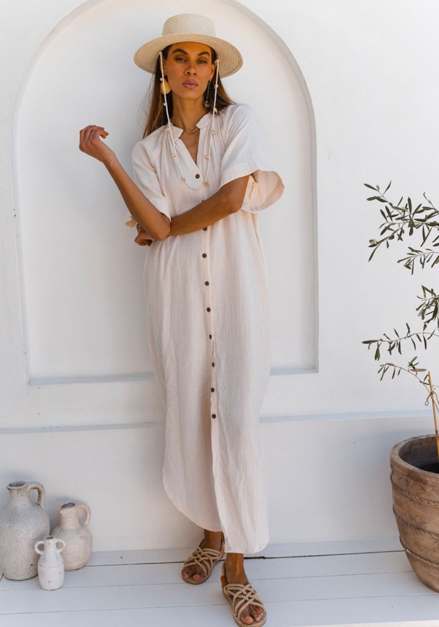 Clothing & Accessories Cabo Gypsy | Cabo-Como Tunic Maxi Dress-Shell