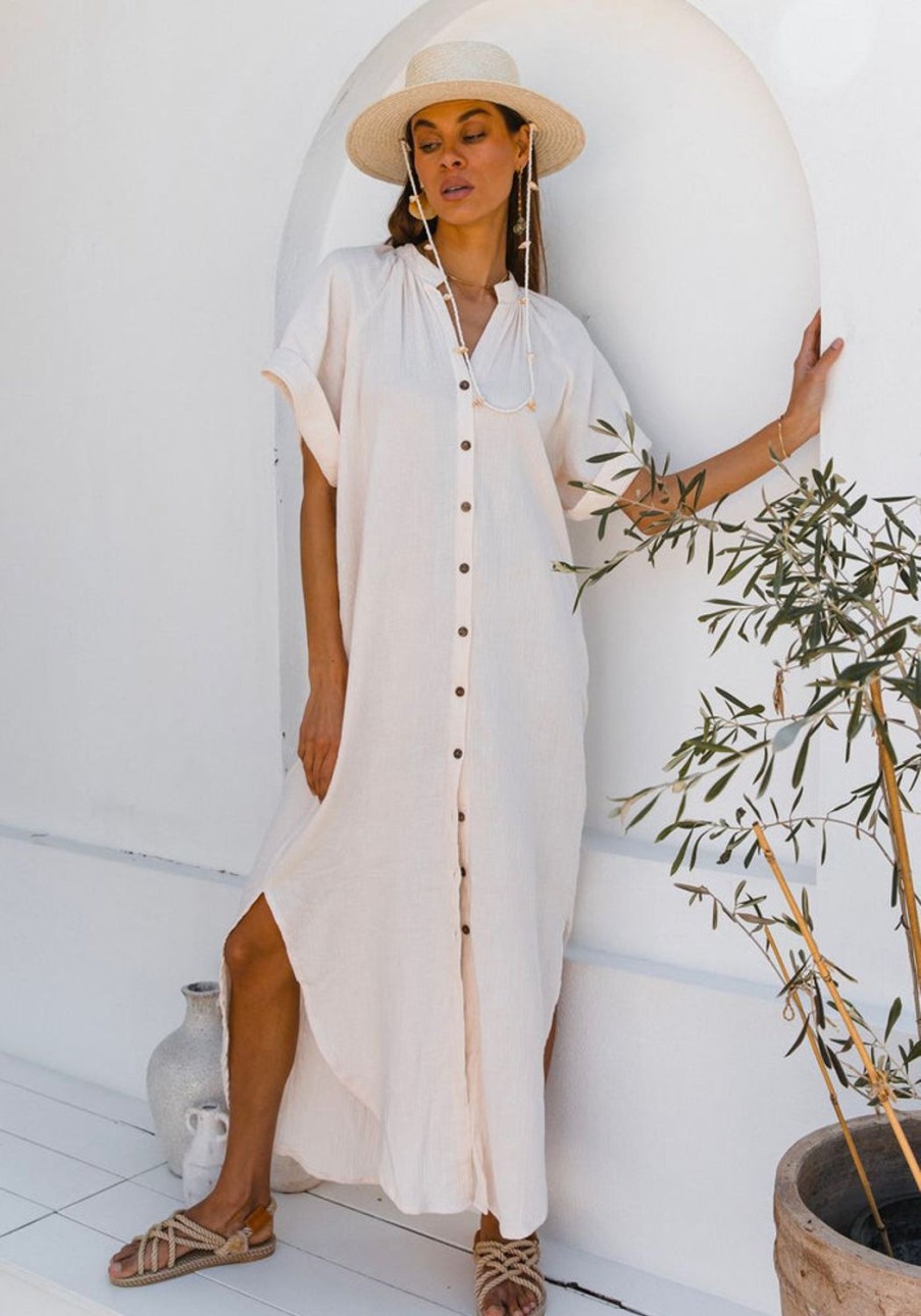 Clothing & Accessories Cabo Gypsy | Cabo-Como Tunic Maxi Dress-Shell