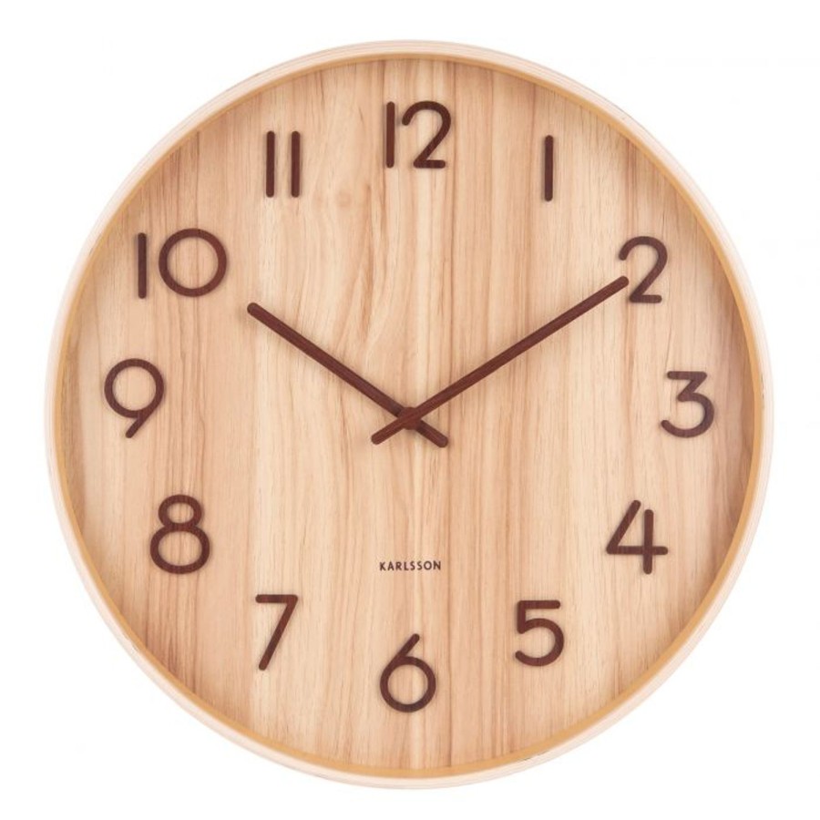 Homewares Amalfi | Karlsson Basswood Wall Clock-60 X 60Cm-Light Natural