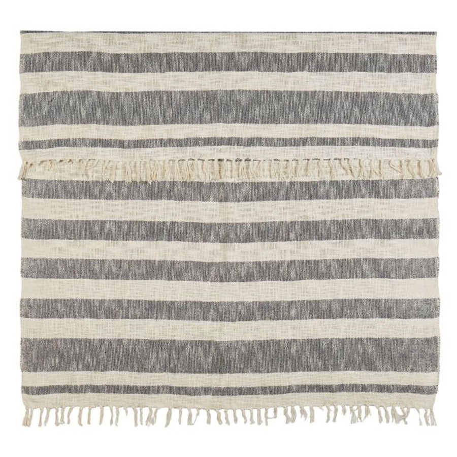 Homewares Amalfi | Amalfi-Cotton Slub Woven Throw-Blue