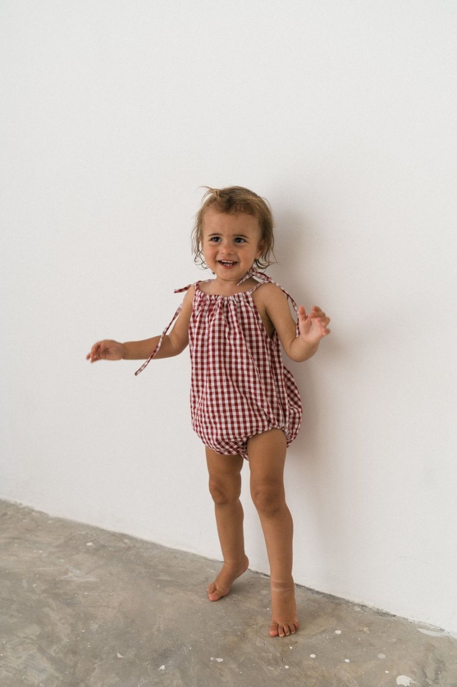 Kids Illoura The Label | Illoura The Label-Lottie Romper-Gingham