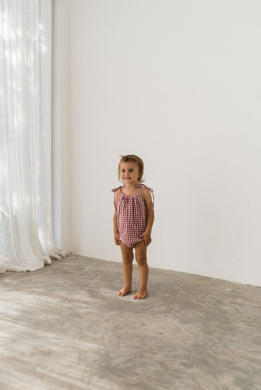 Kids Illoura The Label | Illoura The Label-Lottie Romper-Gingham