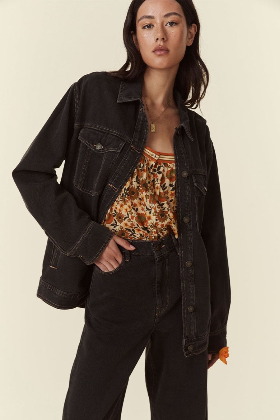 Clothing & Accessories Spell | Spell-Muse Denim Jacket-Vintage Black