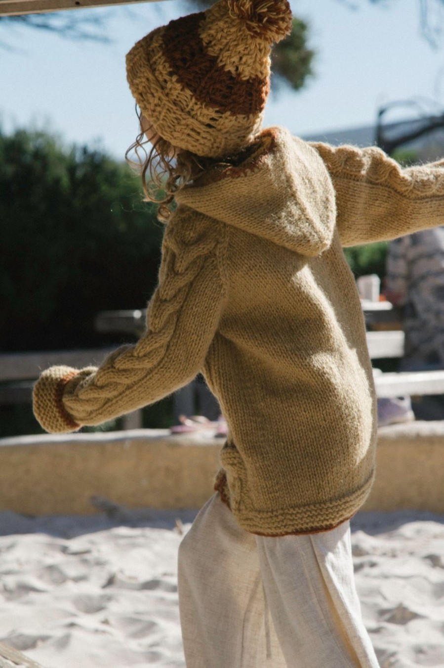 Kids Hobo and Hatch | Kids Tide Zip Cardigan-Butterscotch