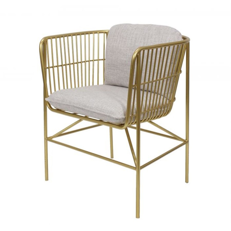 Furniture Amalfi | Fabien Chair Gold And White