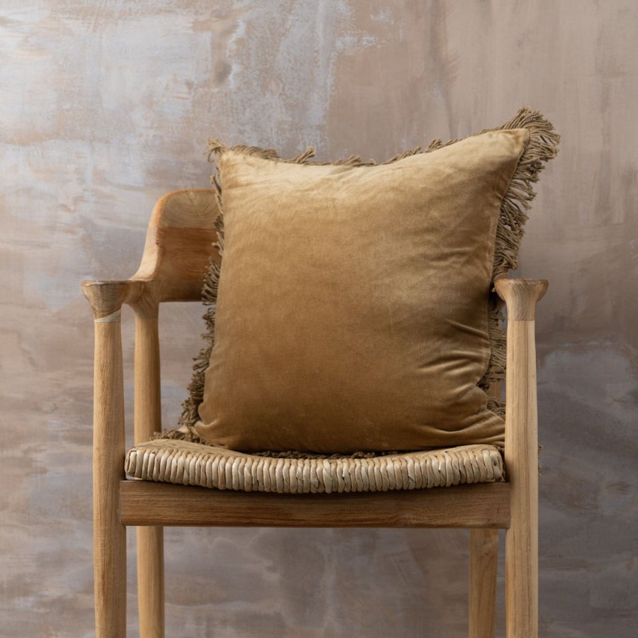 Homewares Saarde | Saarde Velvet Fringed Cushion Range-Square + Lumbar + Round