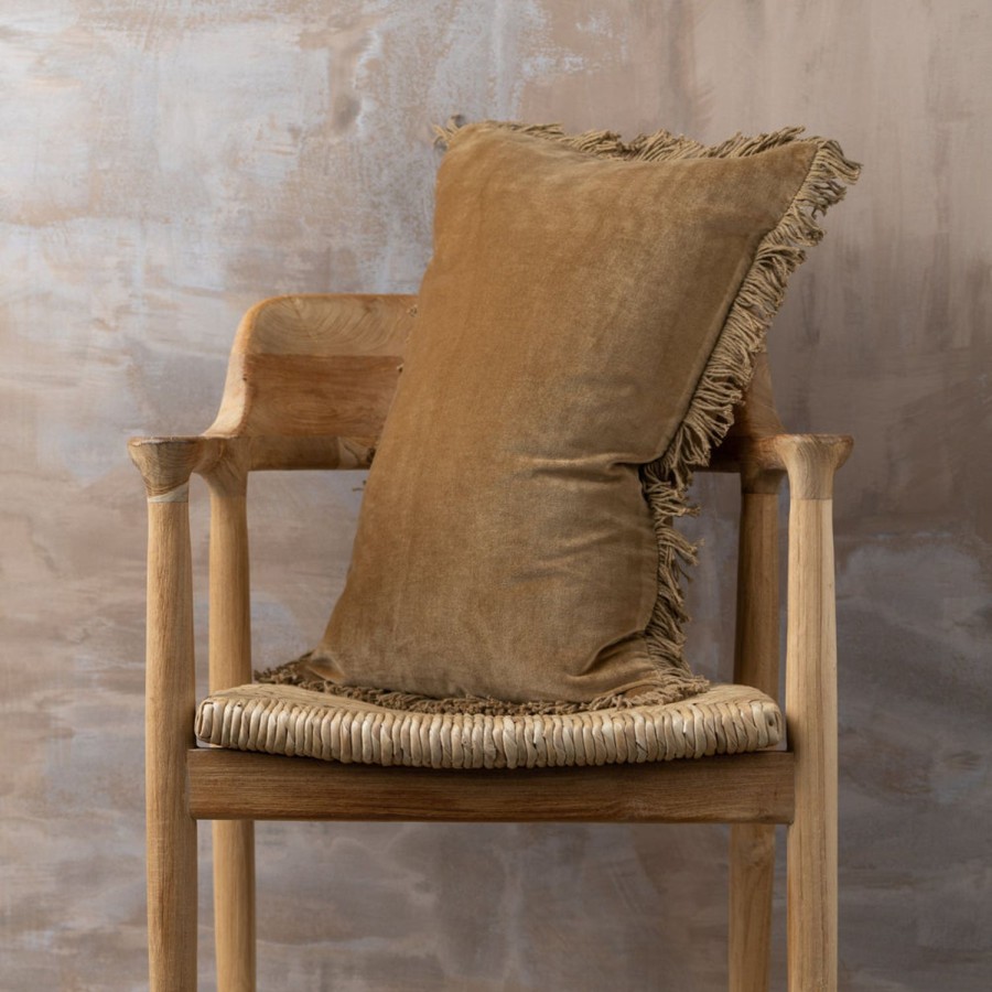 Homewares Saarde | Saarde Velvet Fringed Cushion Range-Square + Lumbar + Round