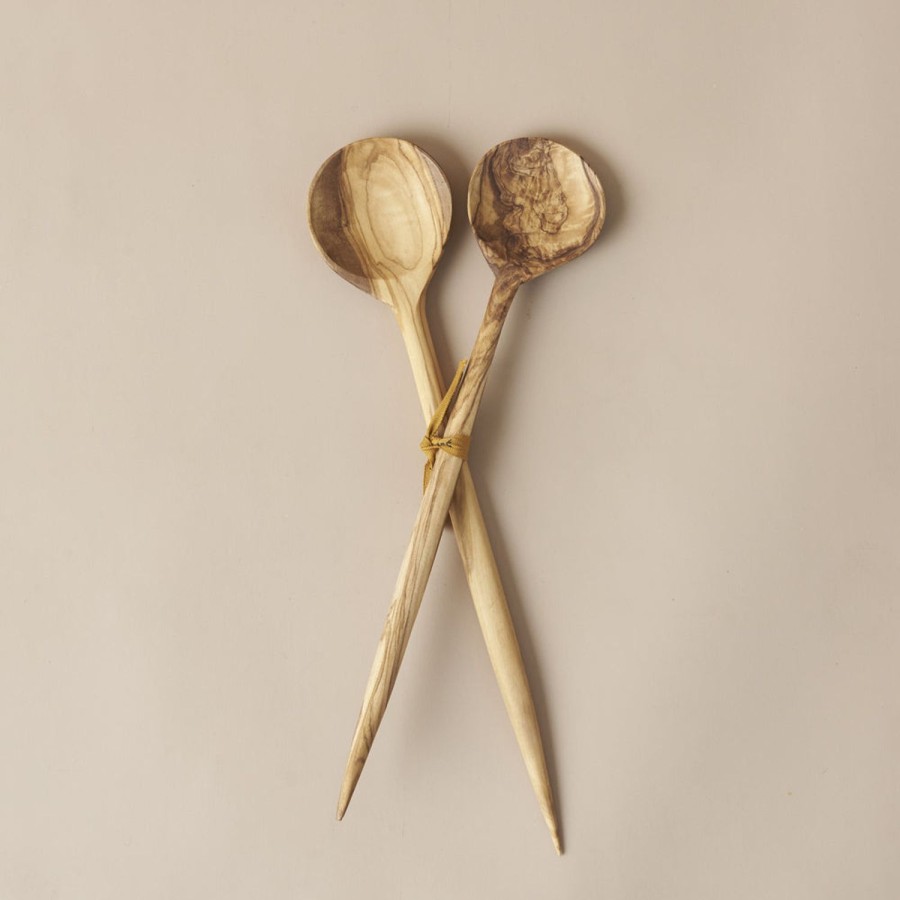 Homewares Saarde | Saarde-Olive Wood-Salad Spoon Set