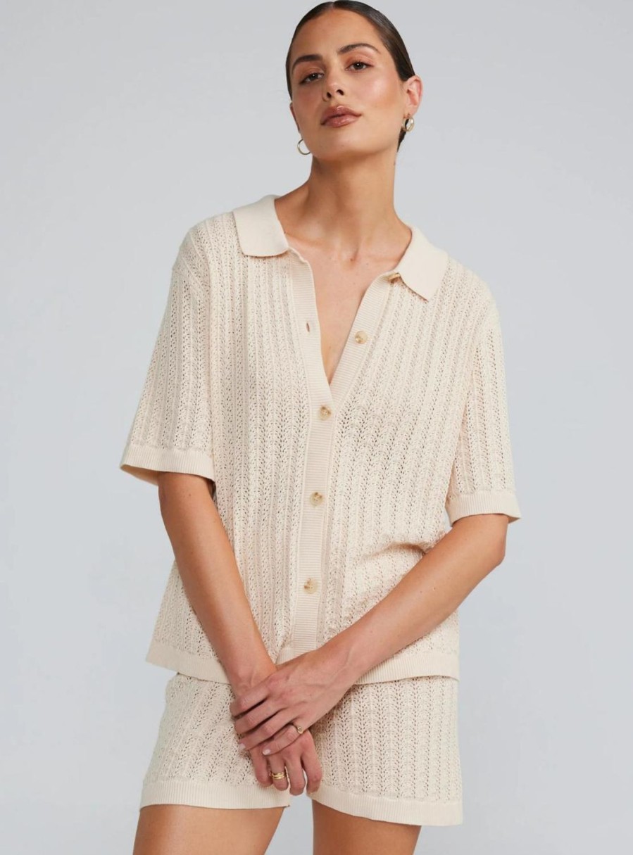 Clothing & Accessories Poolside Paradiso | Poolside Paradiso-Oasis Knit Shirt-Seashell