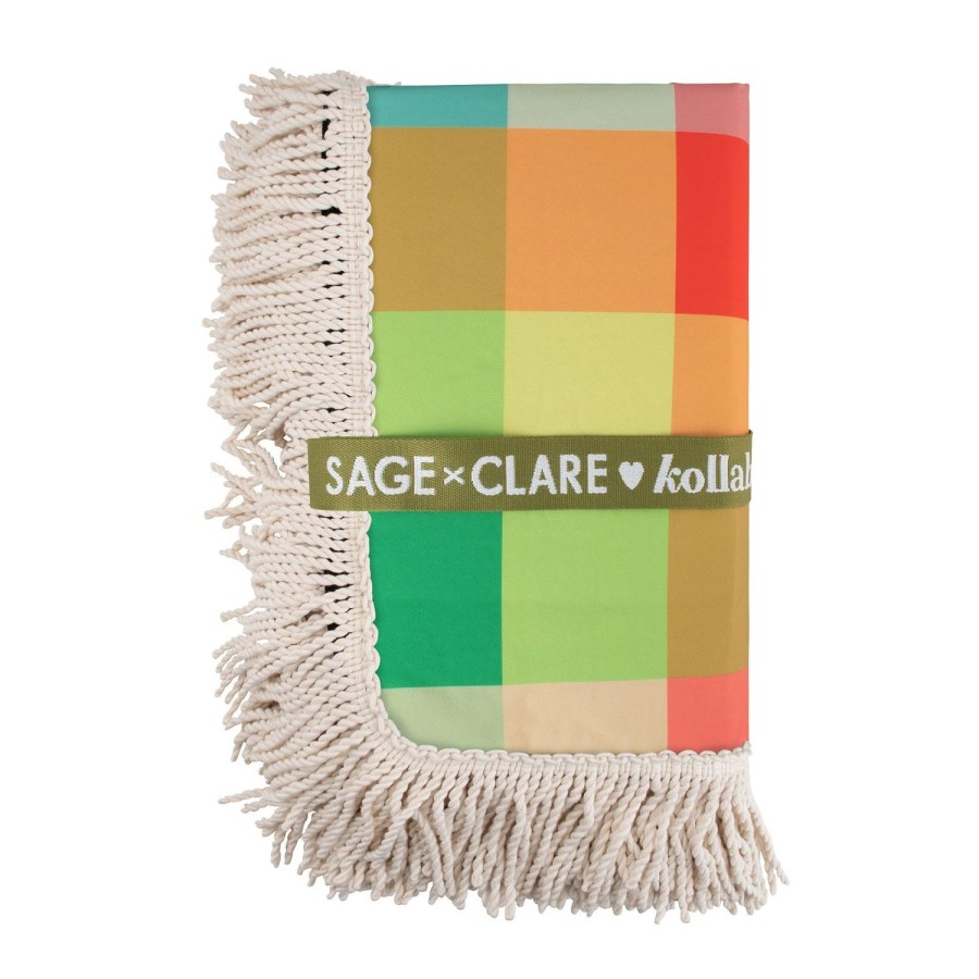 Lifestyle Kollab | Kollab / Sage X Clare-Holiday Fringed Medium Picnic Mat-Aida