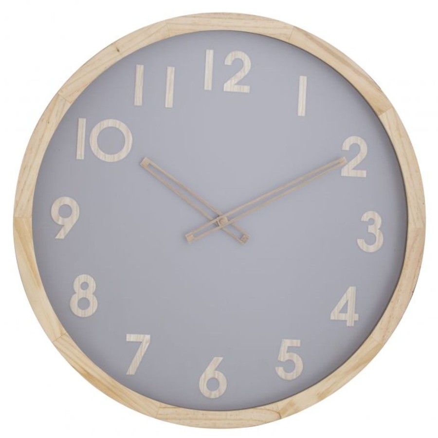 Homewares Amalfi | Riley Wall Clock Natural/Grey 50X50Cm