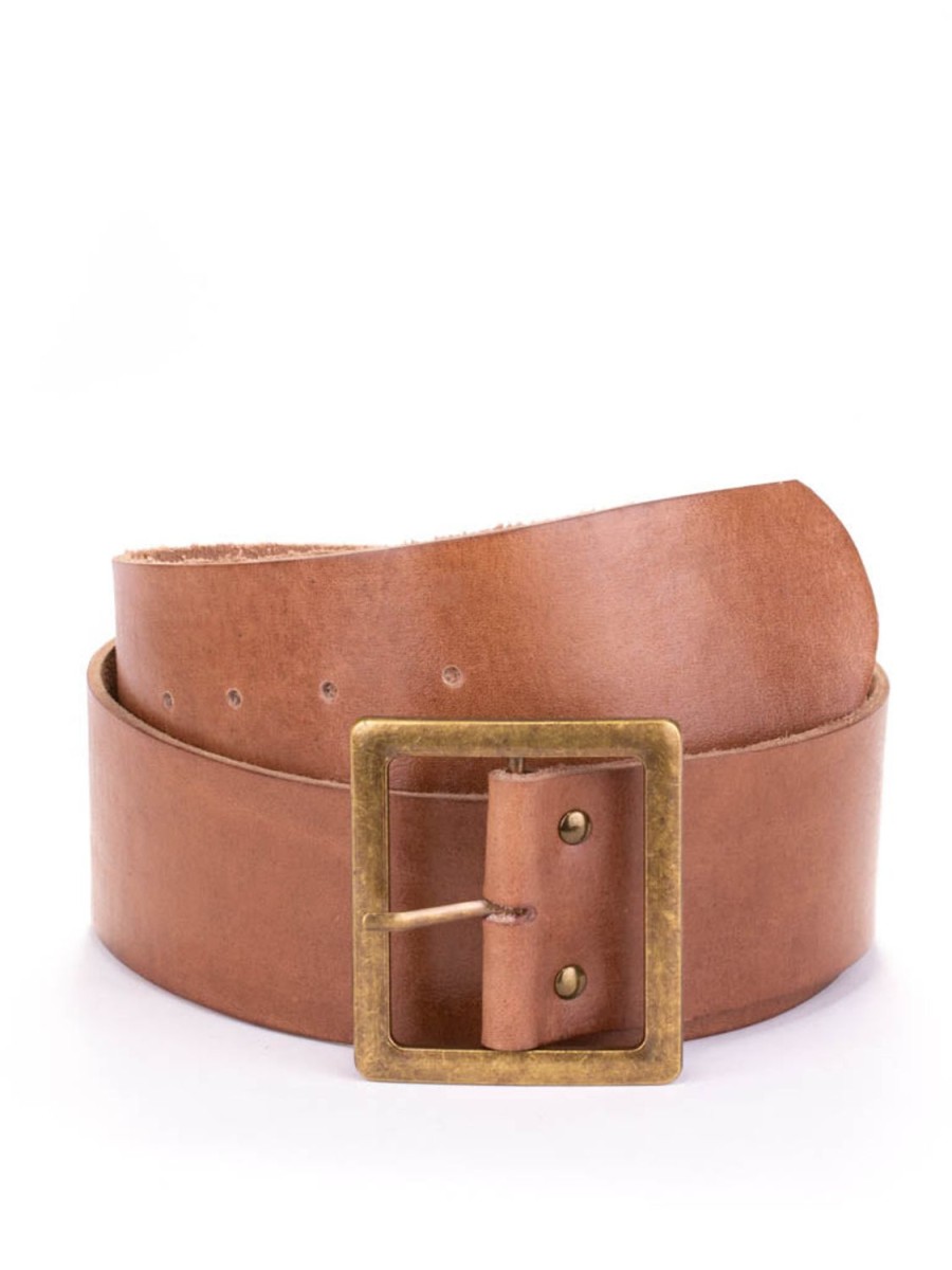 Accessories Taboo | Adras Leather Belt Brass Buckle ,