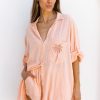 Clothing & Accessories Cabo Gypsy | Cabo-3 Palms Shirt Dress-Grapefruit