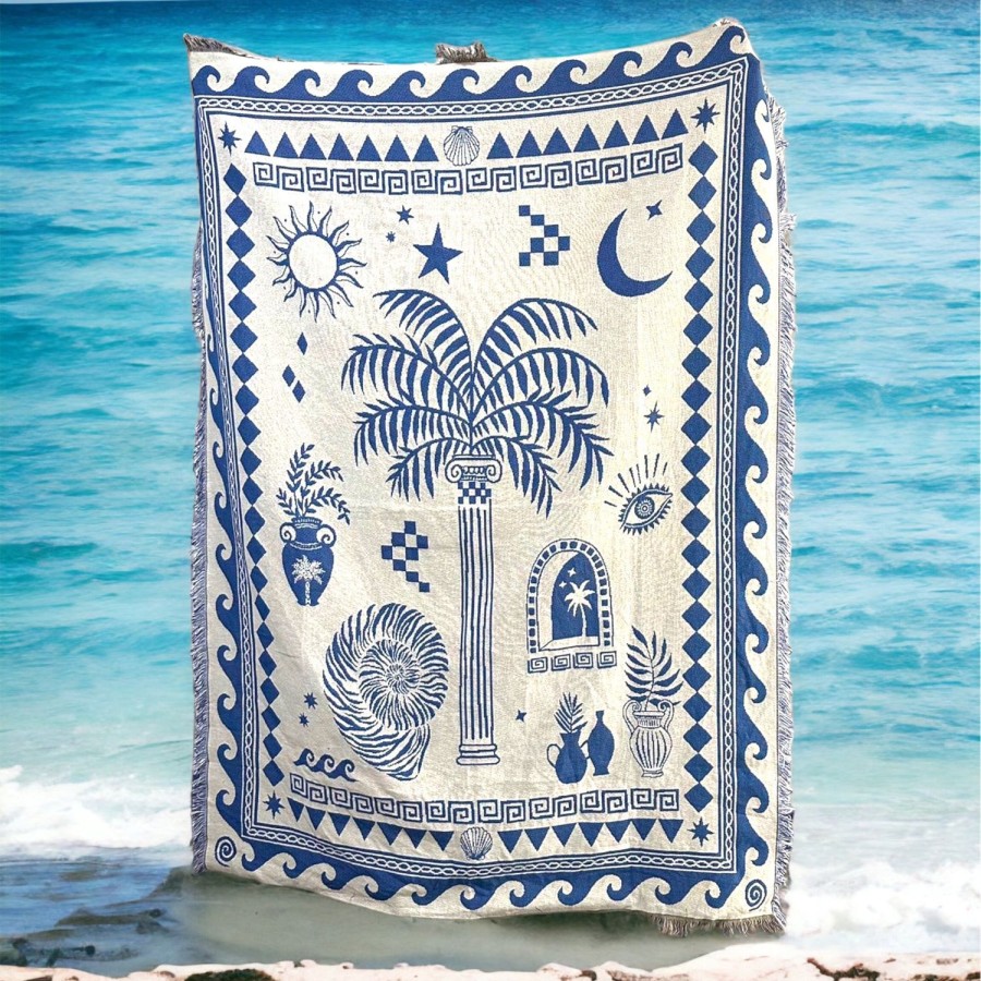 Homewares Holliday Home | Holliday Home-Mediterranean Woven Picnic Rug / Throw