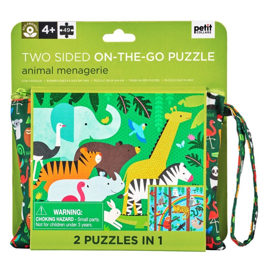 Kids Amalfi | On The Go Puzzle-2 Sided-Animal Menagerie