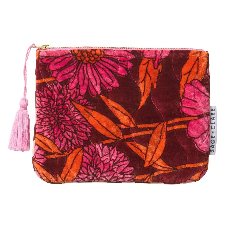 Accessories Sage and Clare | Sage X Clare-Bernanda Velvet Pouch-Port