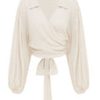 Clothing & Accessories Kinga Csilla | Kinga Csilla-Supine Wrap Blouse-Bone