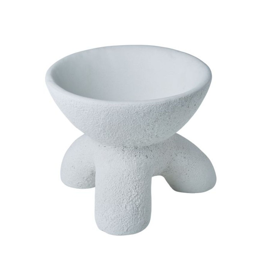 Homewares Amalfi | White Concrete Footed Bowl / Trinket