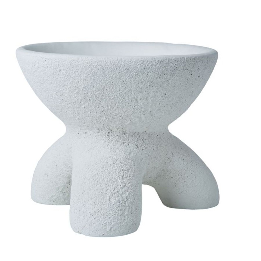 Homewares Amalfi | White Concrete Footed Bowl / Trinket