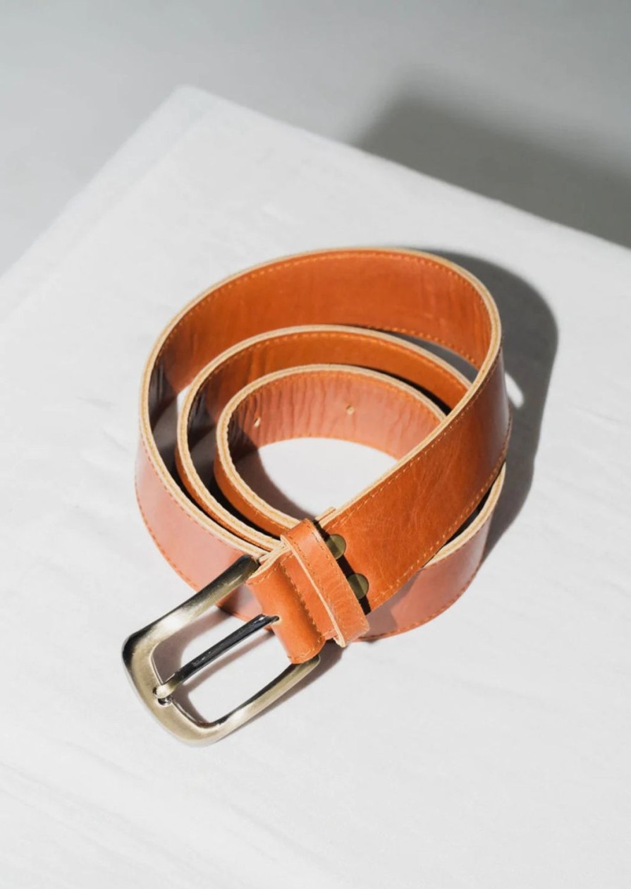 Accessories Hobo and Hatch | Hobo And Hatch-Classic Belt-Chestnut